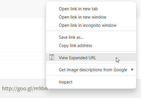 Expand URL Extension